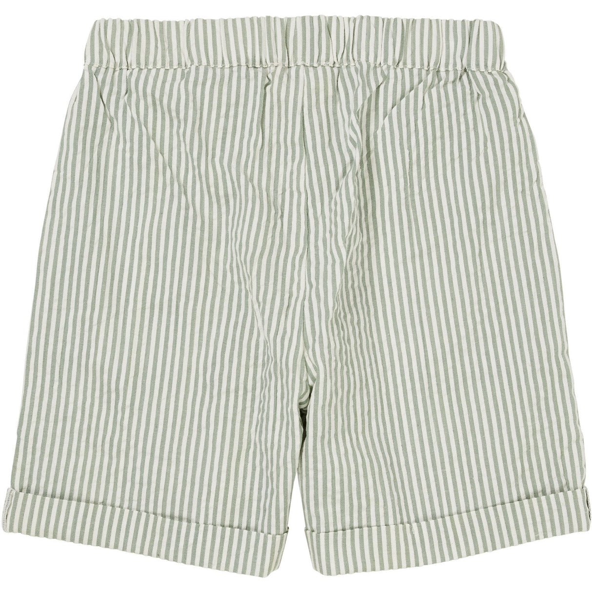 COPENHAGEN COLORS Green W Cream Stripe Seersucker Shorts Sporty