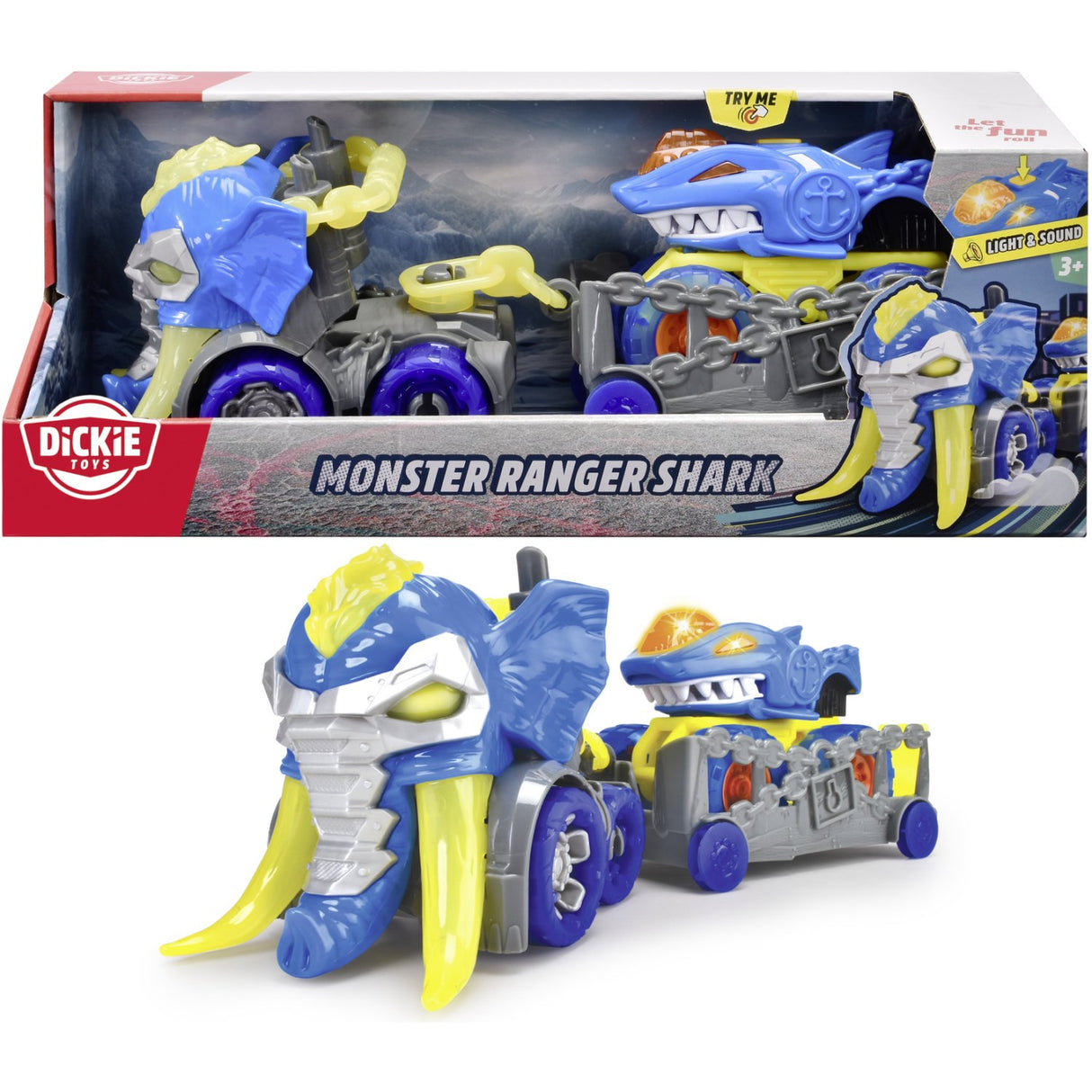 Dickie Toys Monster Ranger Haj Bil Med Anhænger