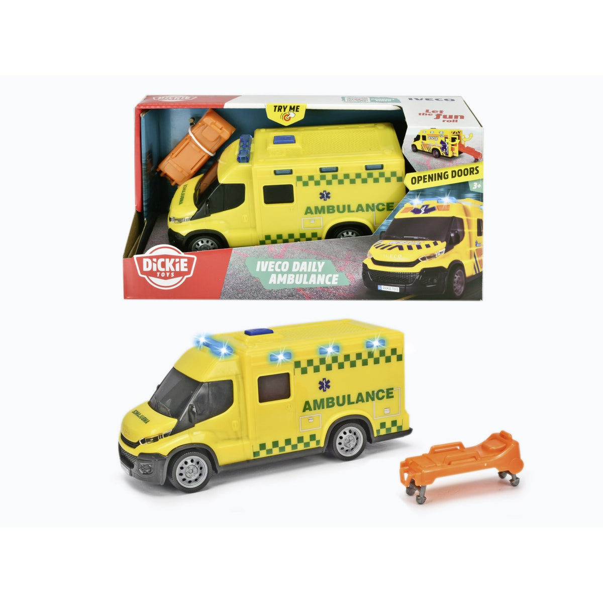 Jouet Ambulance Iveco Daily Dickie Toys - 18cm - Avec Lumières Et Son - À Partir De 3 Ans