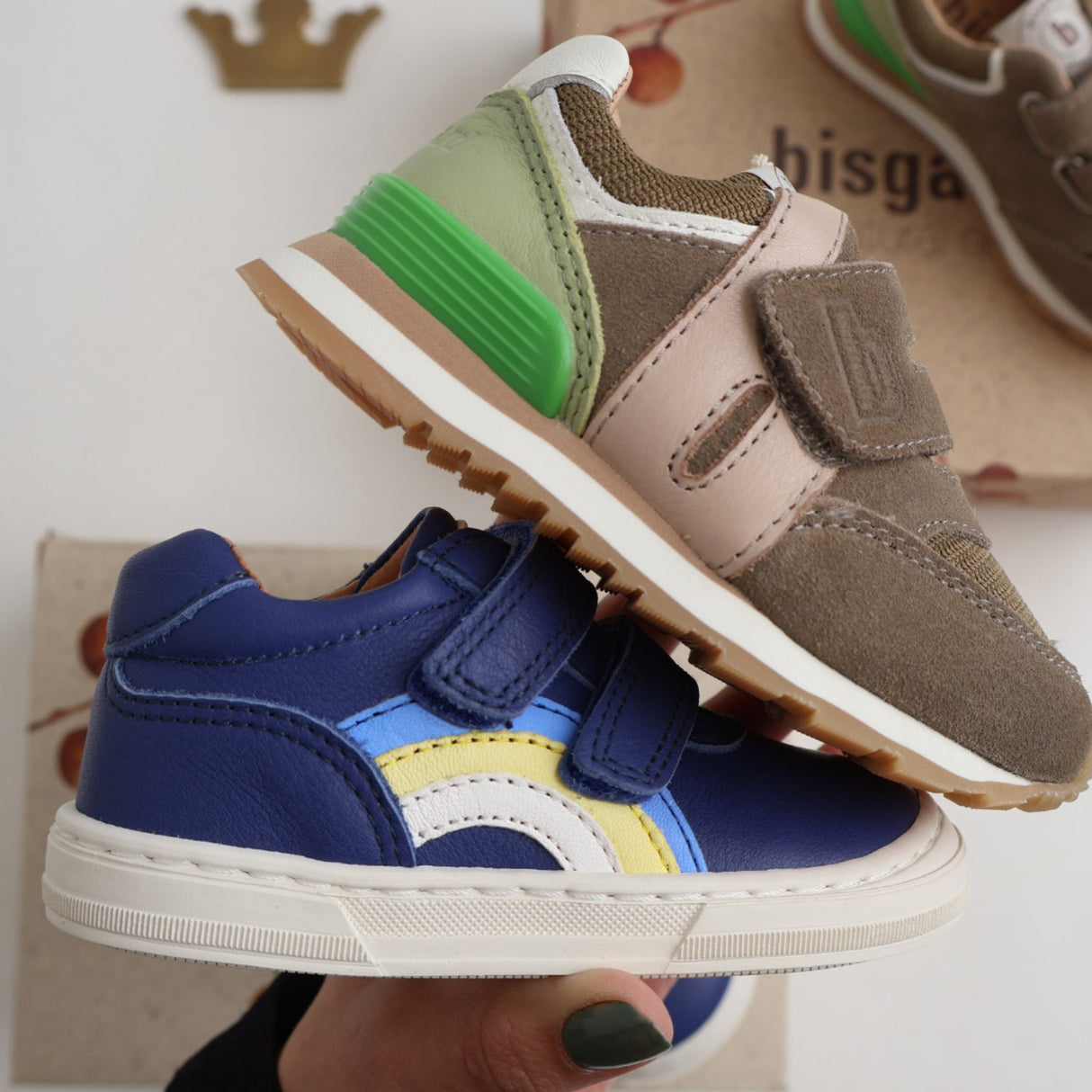 Bisgaard Khaki Winston Borrelås Sko