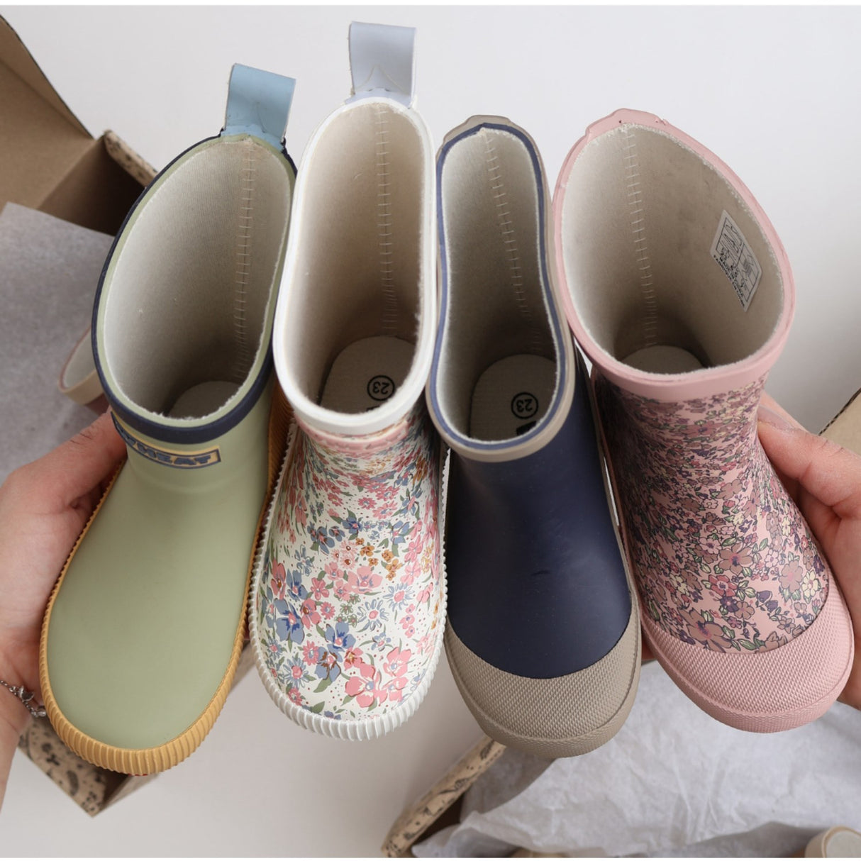 Wheat Bright Flowers Rubber Støvler Welly