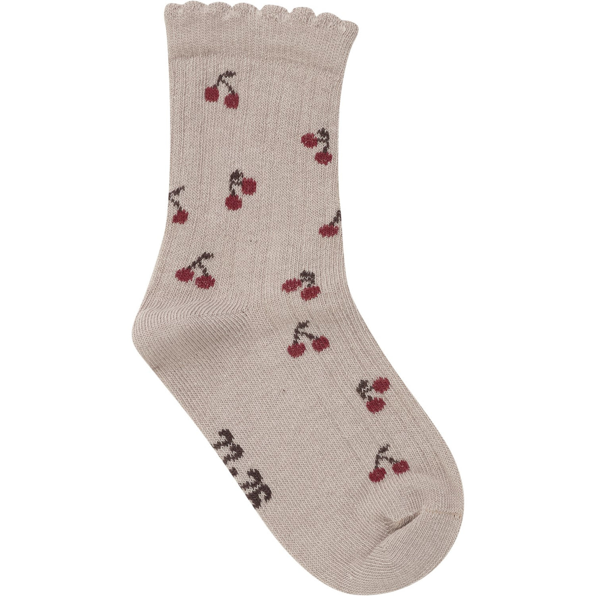 Minymo Light Taupe Strømper Med Lettuce Hem 2-Pakning