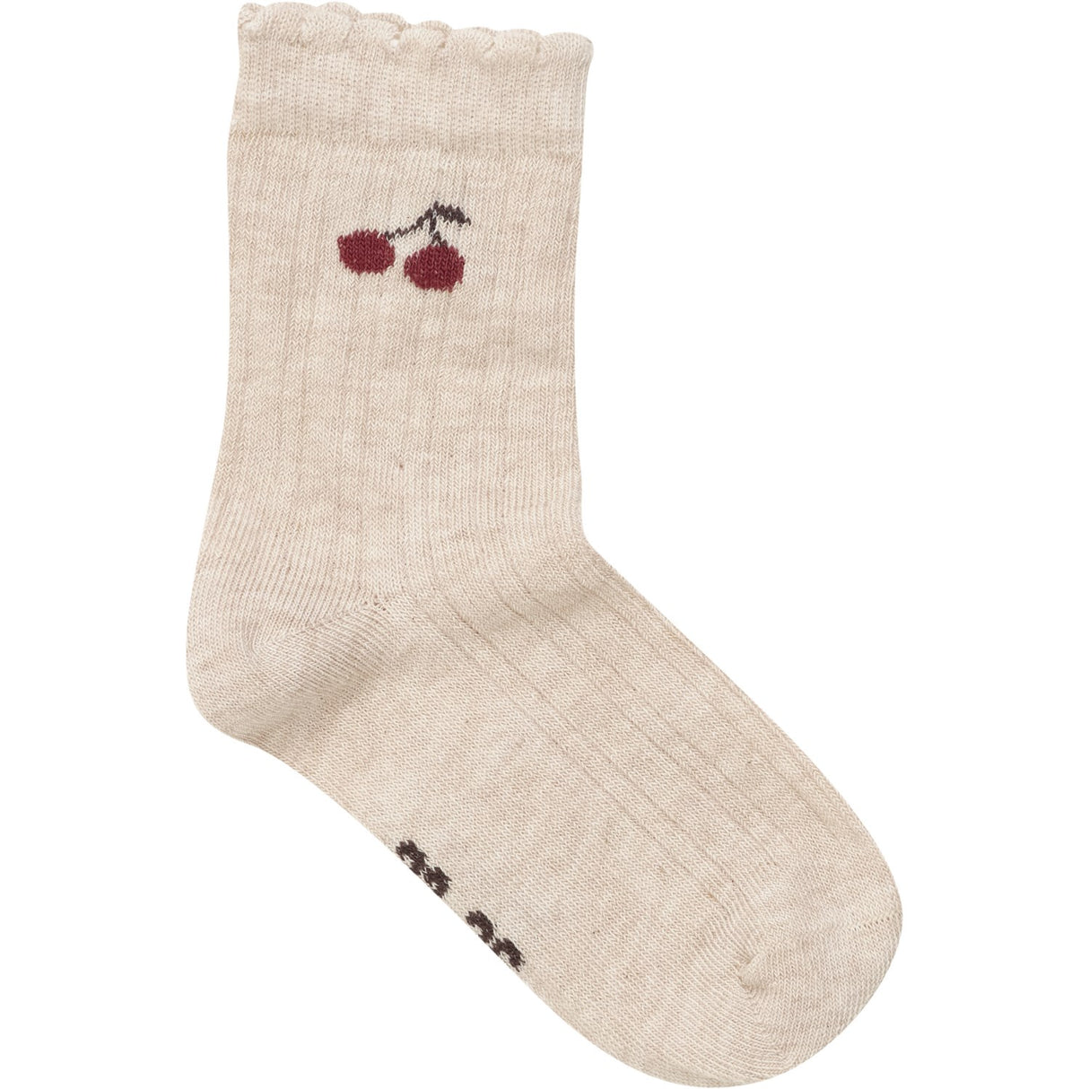 Minymo Light Taupe Strømper Med Lettuce Hem 2-Pakning