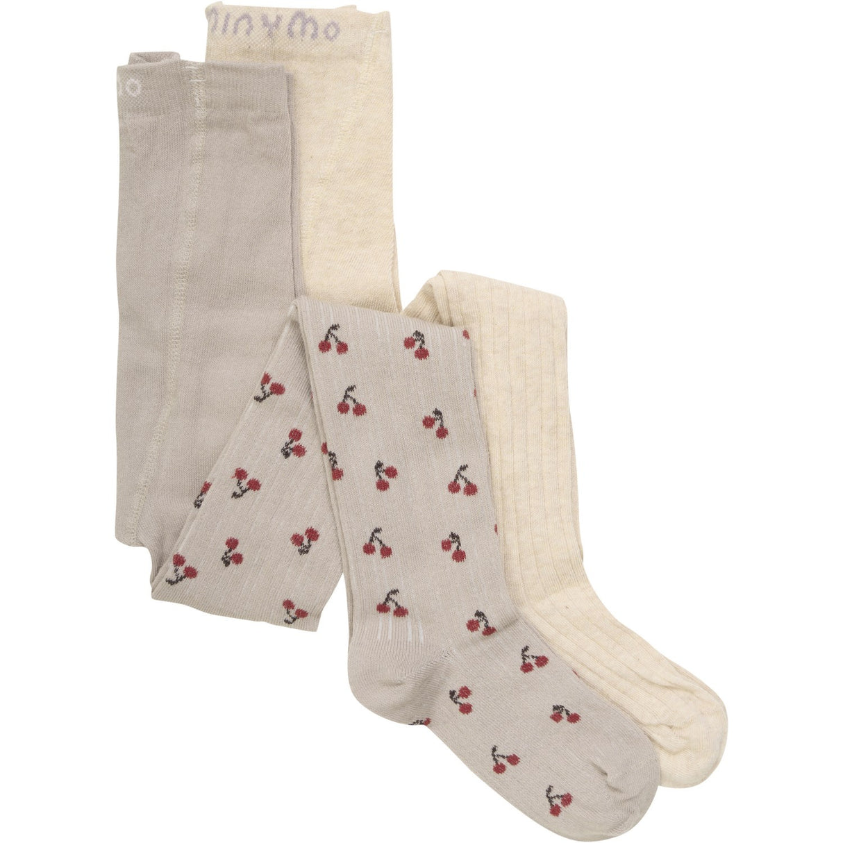 Minymo Light Taupe Strømpebukser Med Pattern 2-Pakning