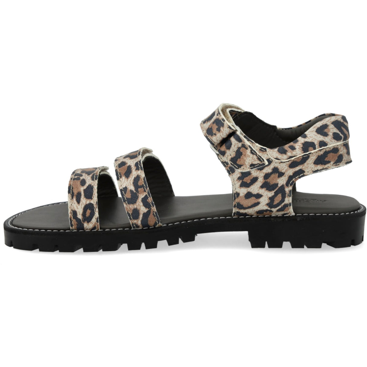 Angulus Leopard Semsket Skinn Justerbar Skinnsandal med Borrelås