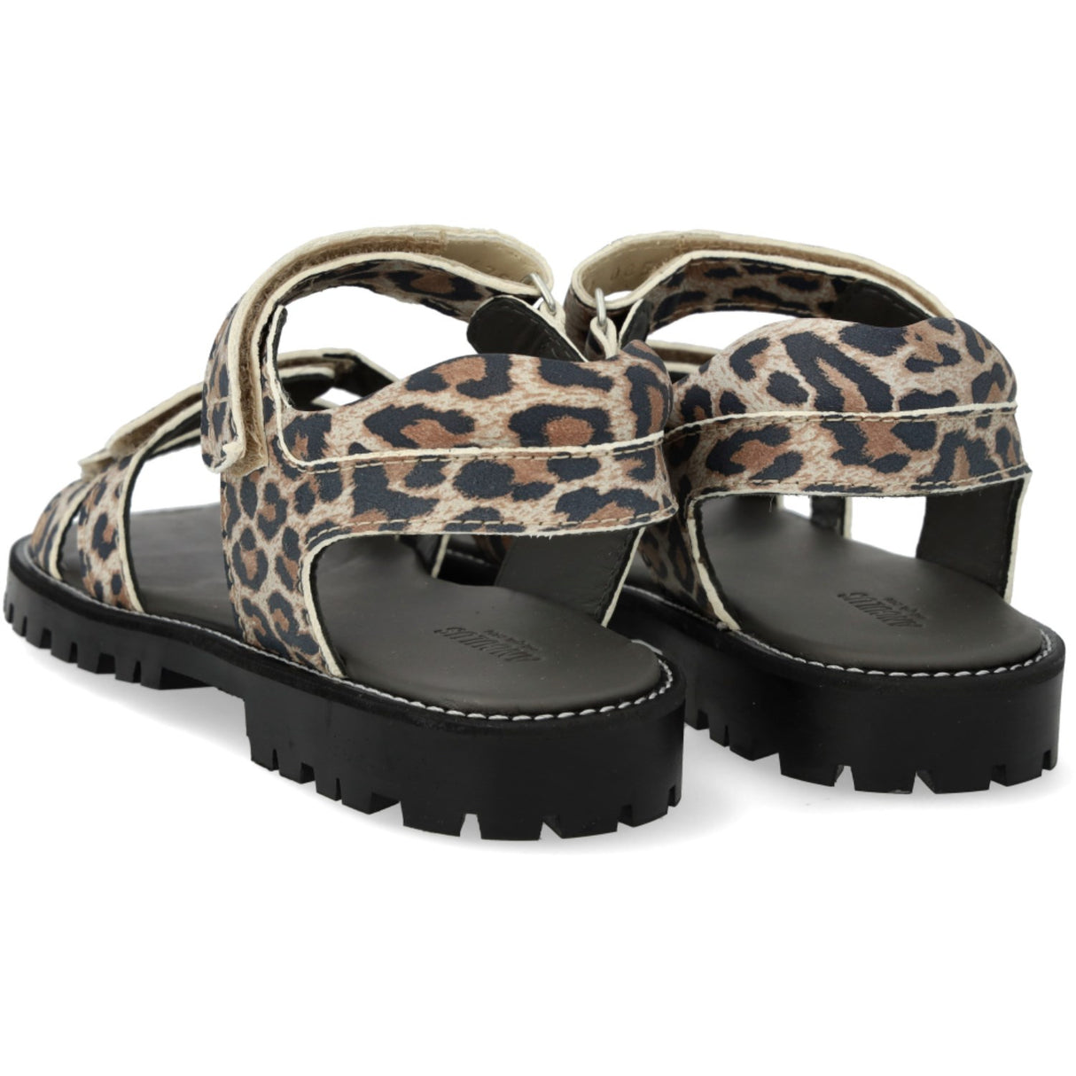 Angulus Leopard Semsket Skinn Justerbar Skinnsandal med Borrelås