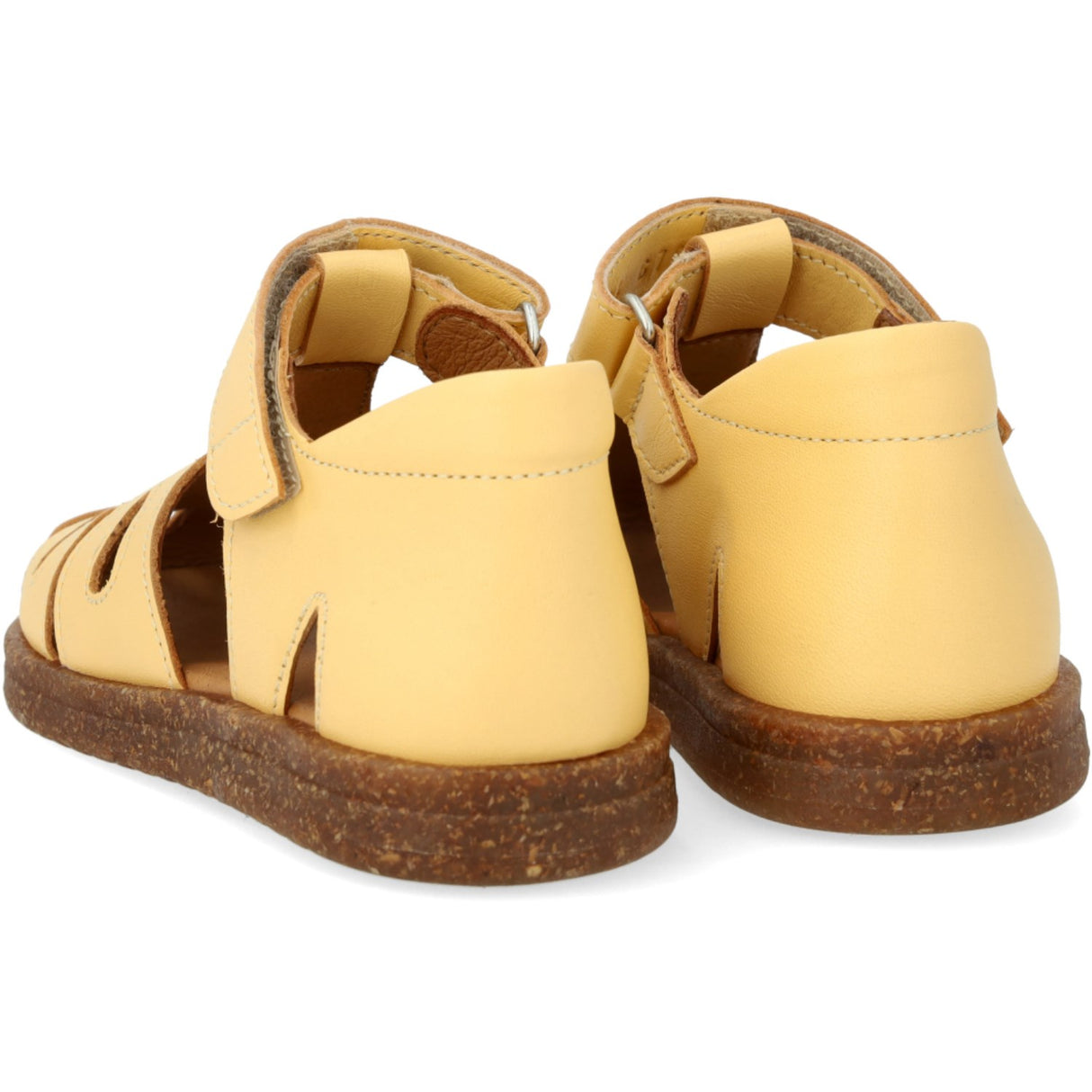 Angulus Mellow Gul/Ananas Glitter Skinn Hjerte Sandal med Glitrende Glitter Hjerte