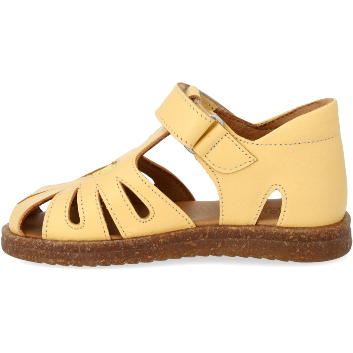 Angulus Mellow Gul/Ananas Glitter Skinn Hjerte Sandal med Glitrende Glitter Hjerte