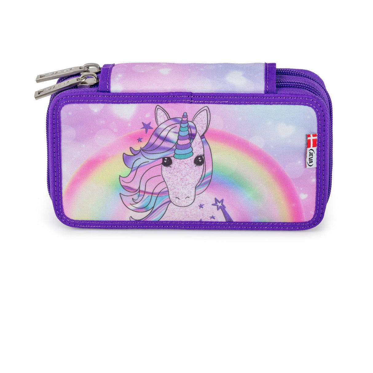 JEVA Unicorn Pennal Med Fyld Twozip 8865