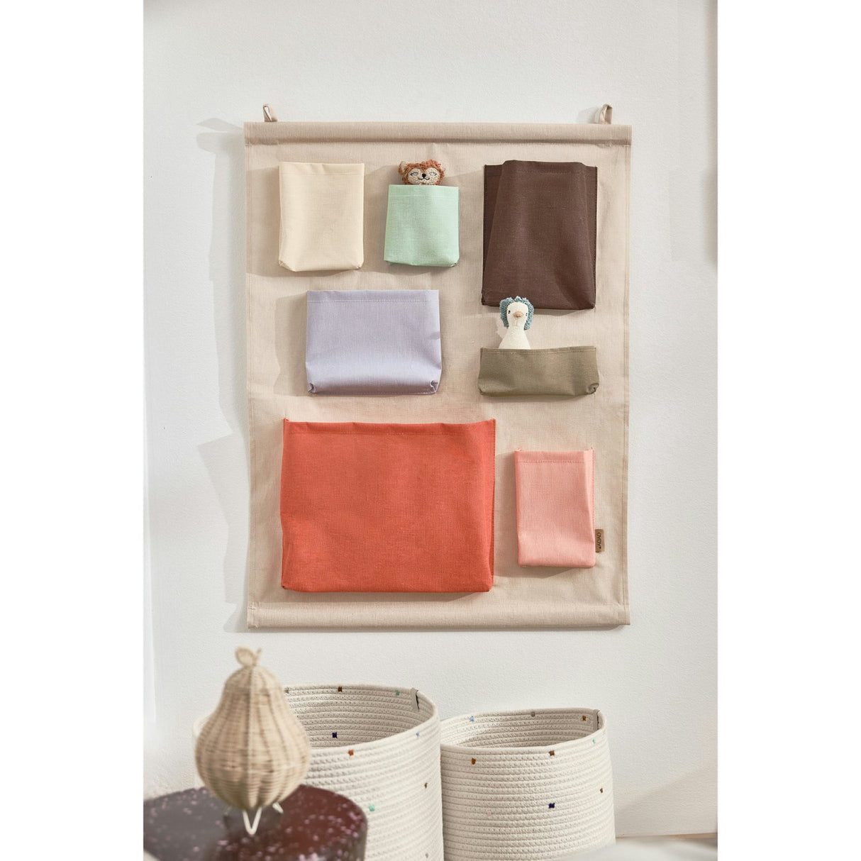 OYOY Mellow Konfetti Bomull Rope Kurv 2-Pakning