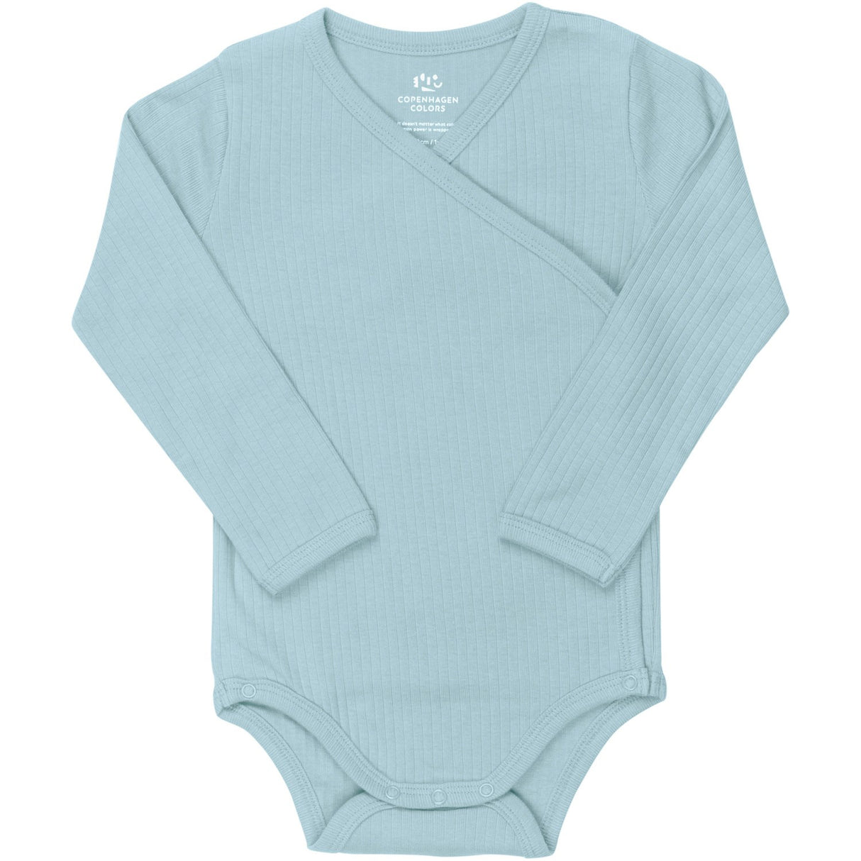 COPENHAGEN COLORS Lt. Blue Baby Rib Jersey Body Crossover W. Longsleeve