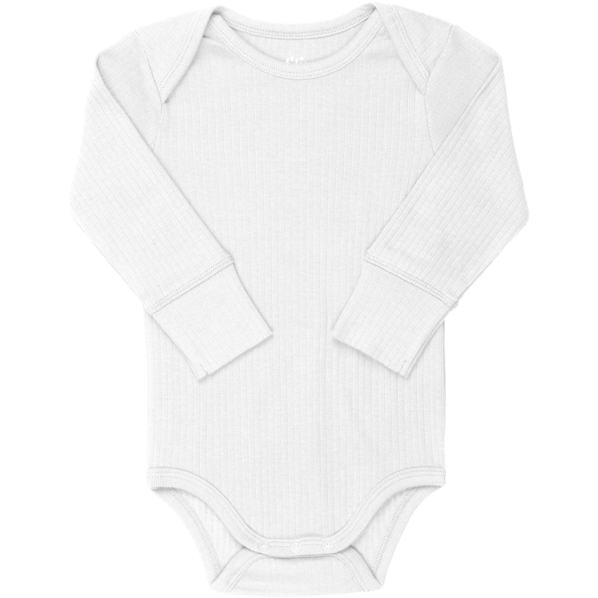 COPENHAGEN COLORS White Rib Jersey Long Sleeve Body