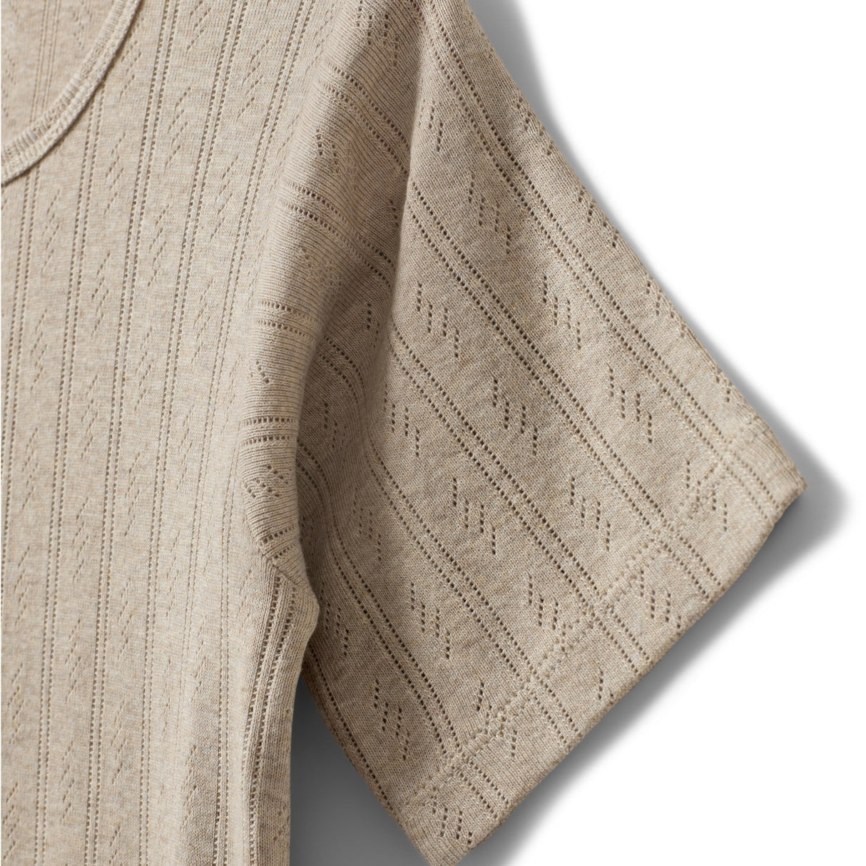 Sofie Schnoor Beige Pipersy Pointelle T-Skjorte