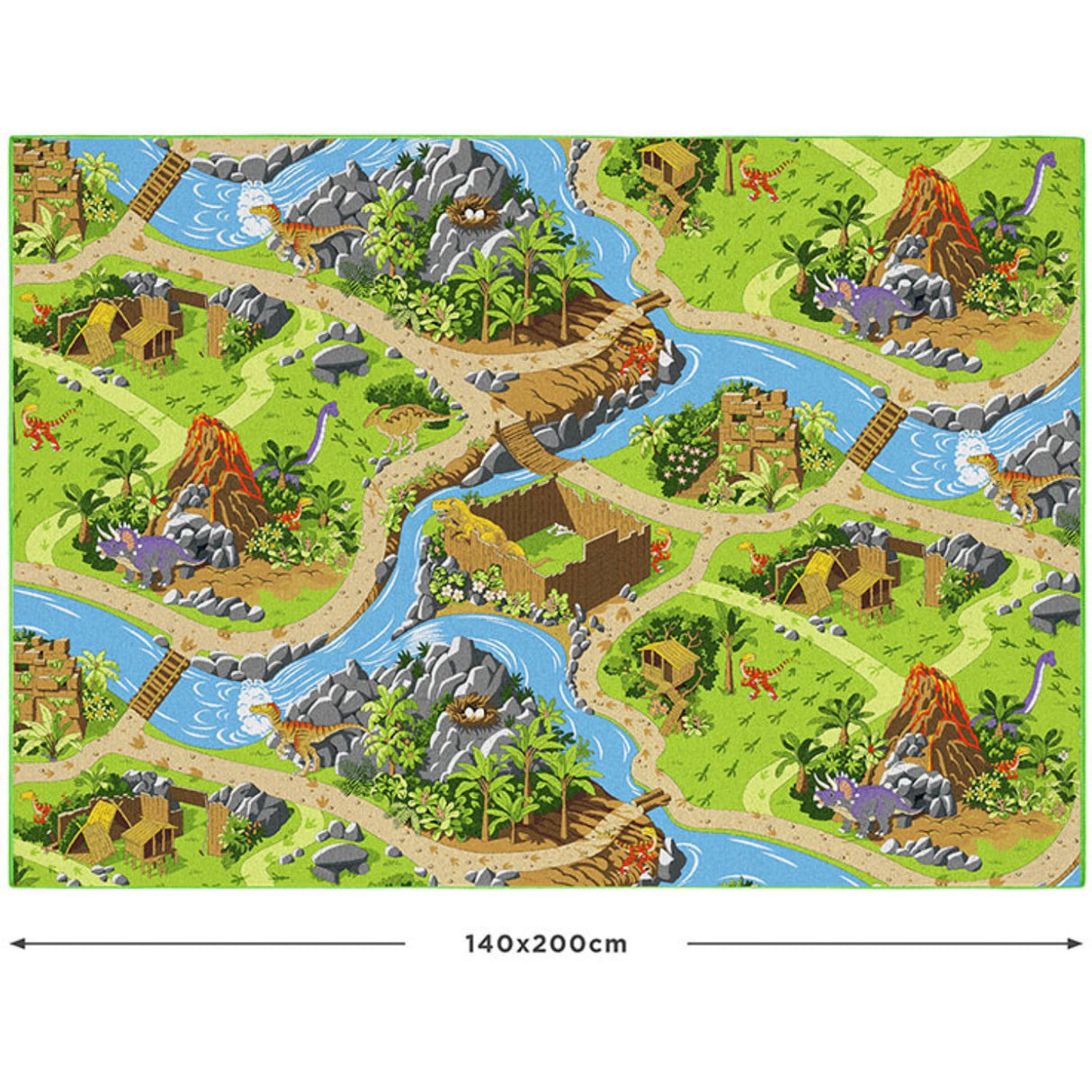 Rebel Roads Dino World Teppe - 140 X 200 Cm