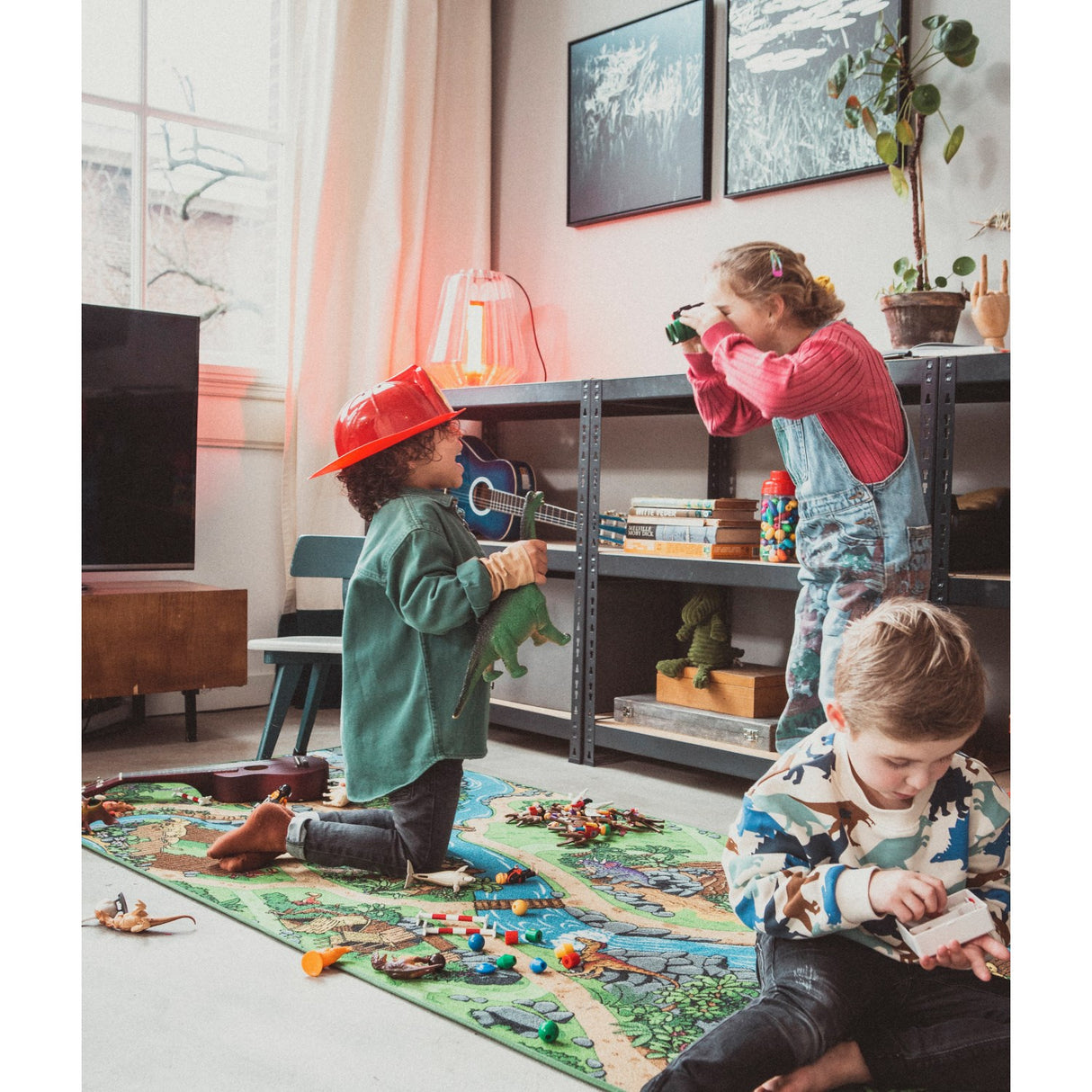 Rebel Roads Dino World Teppe - 140 X 200 Cm