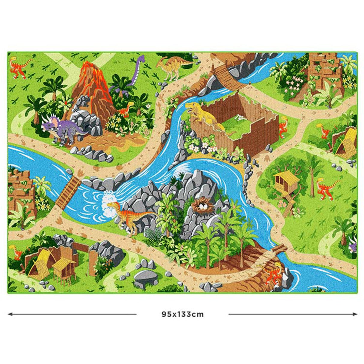 Rebel Roads Dino World Teppe - 95 X 133 Cm