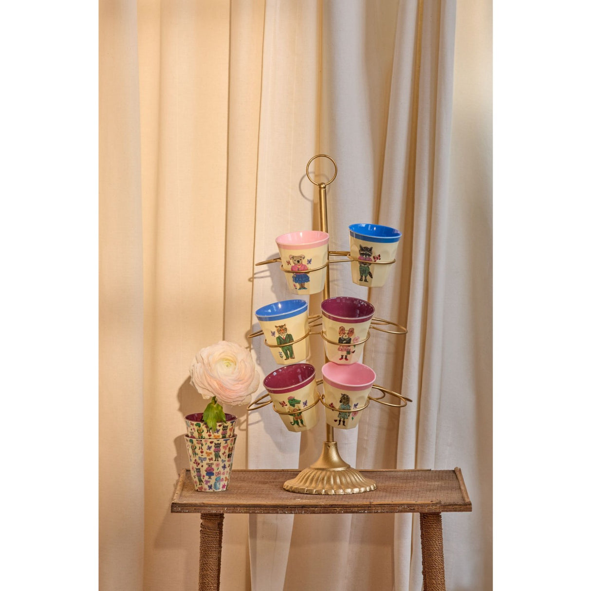 Rice Nathalie Lété Theme Melamine Kopper Medium 6 Pakke