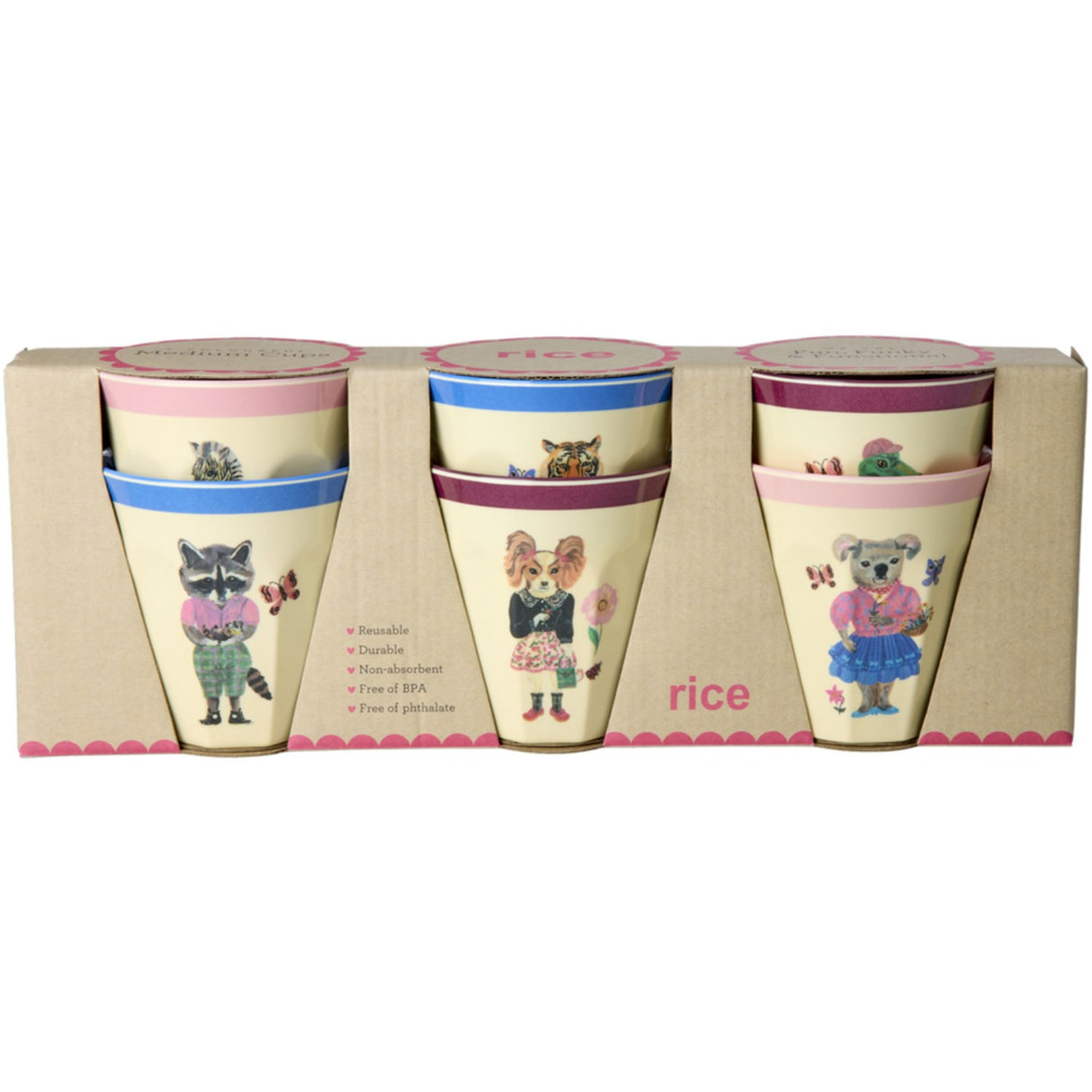 Rice Nathalie Lété Theme Melamine Kopper Medium 6 Pakke