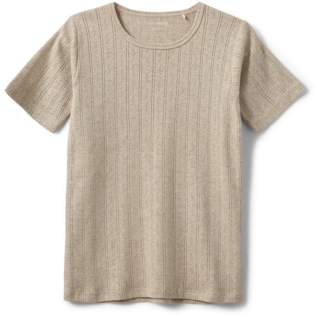 Sofie Schnoor Beige Pipersy Pointelle T-Skjorte