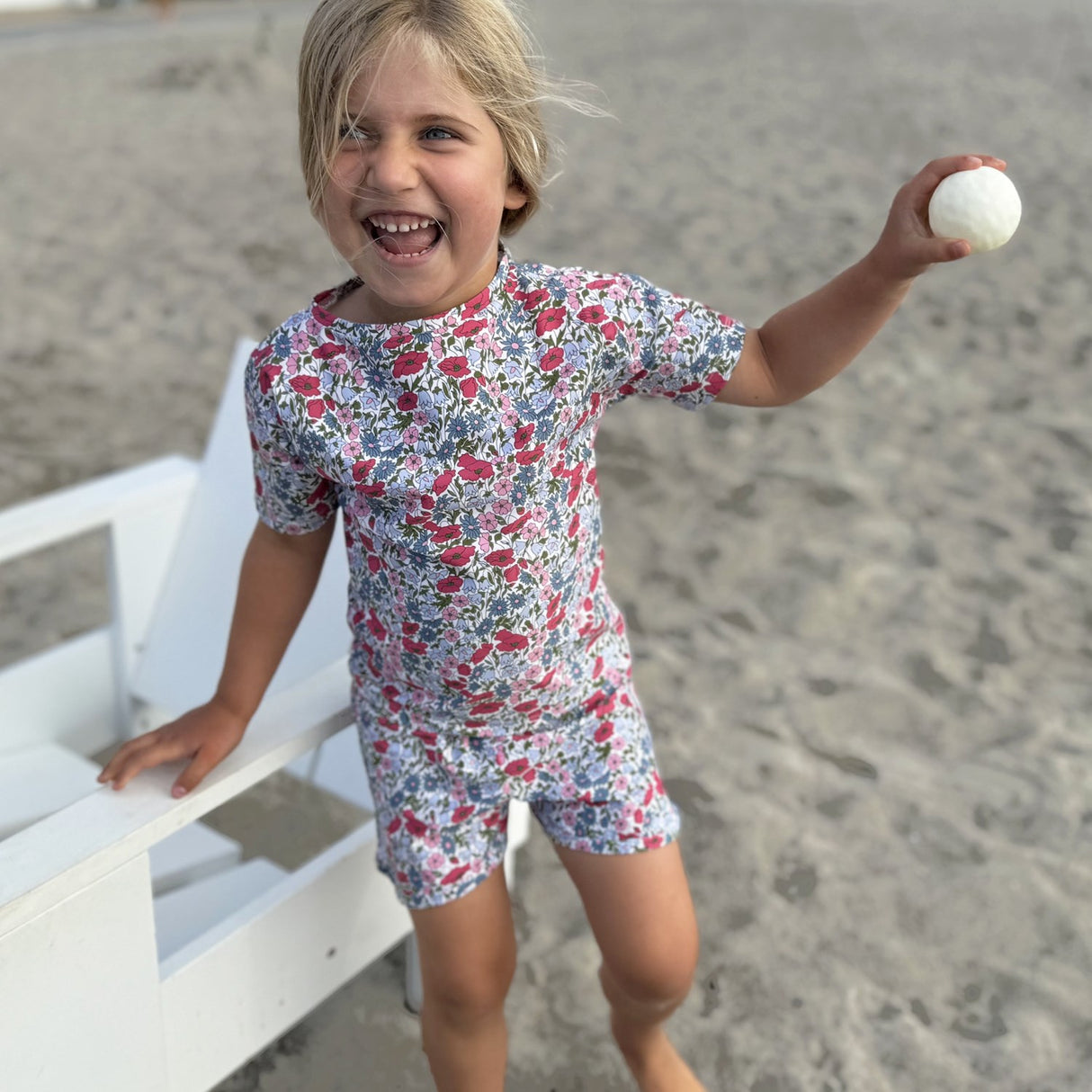 Petit Crabe Poppy & Daisy P Luna Boatneck Uv-T-shirt S/S - Med Liberty© Stoff