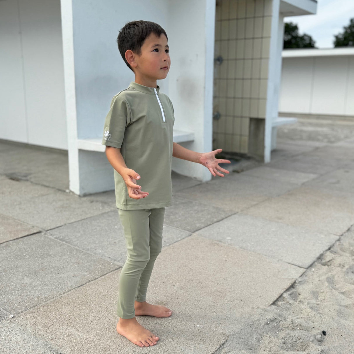 Petit Crabe Olive Max Half Zip Uv-Swim Skjorte S/S