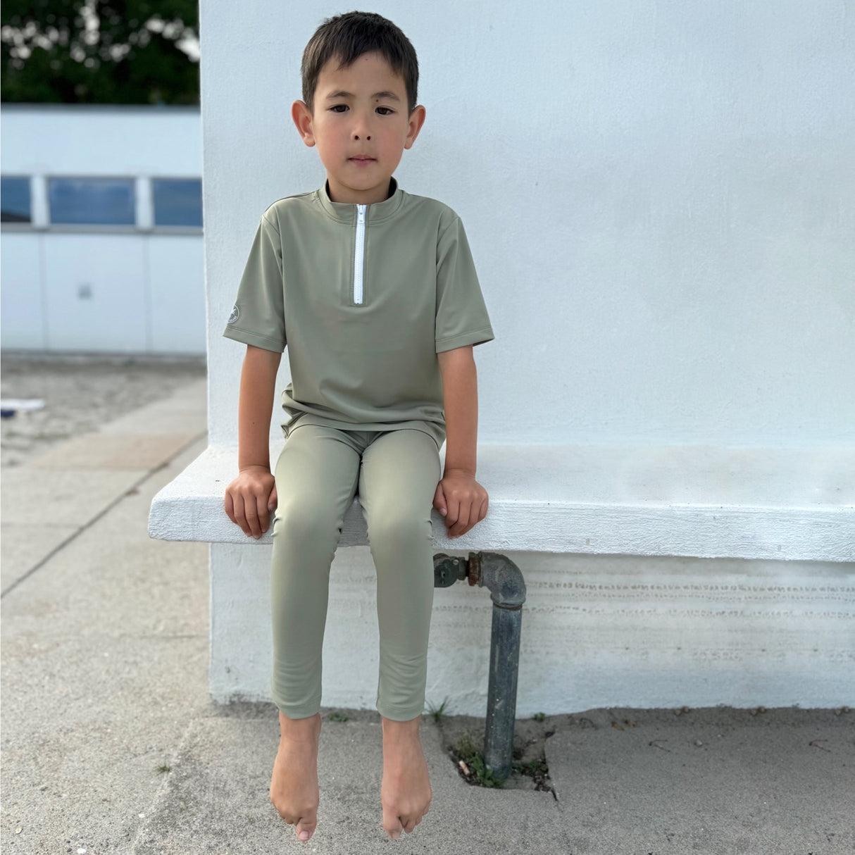 Petit Crabe Olive Max Half Zip Uv-Swim Skjorte S/S