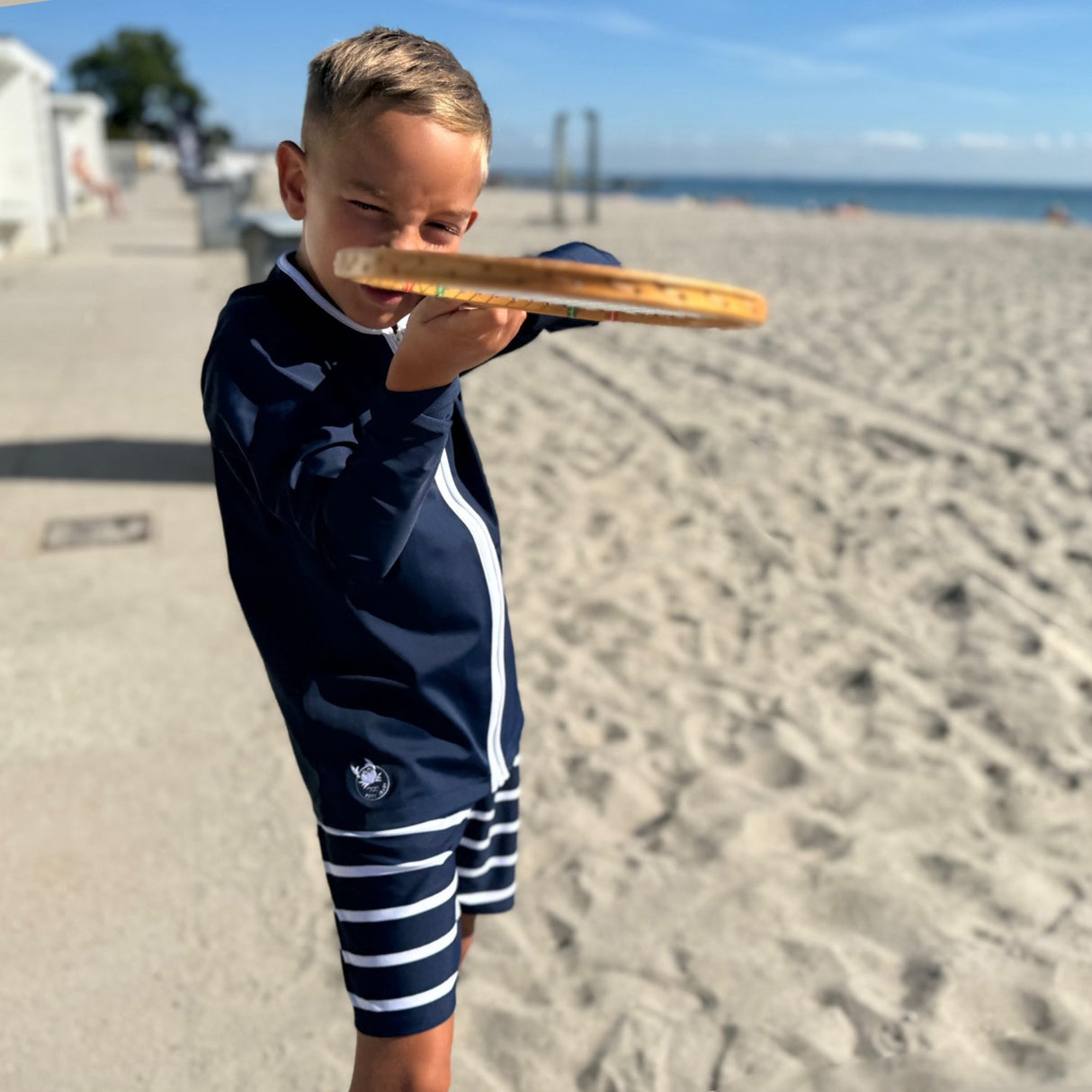 Petit Crabe Blue Basic Glidelås Uv-Swim Skjorte L/S