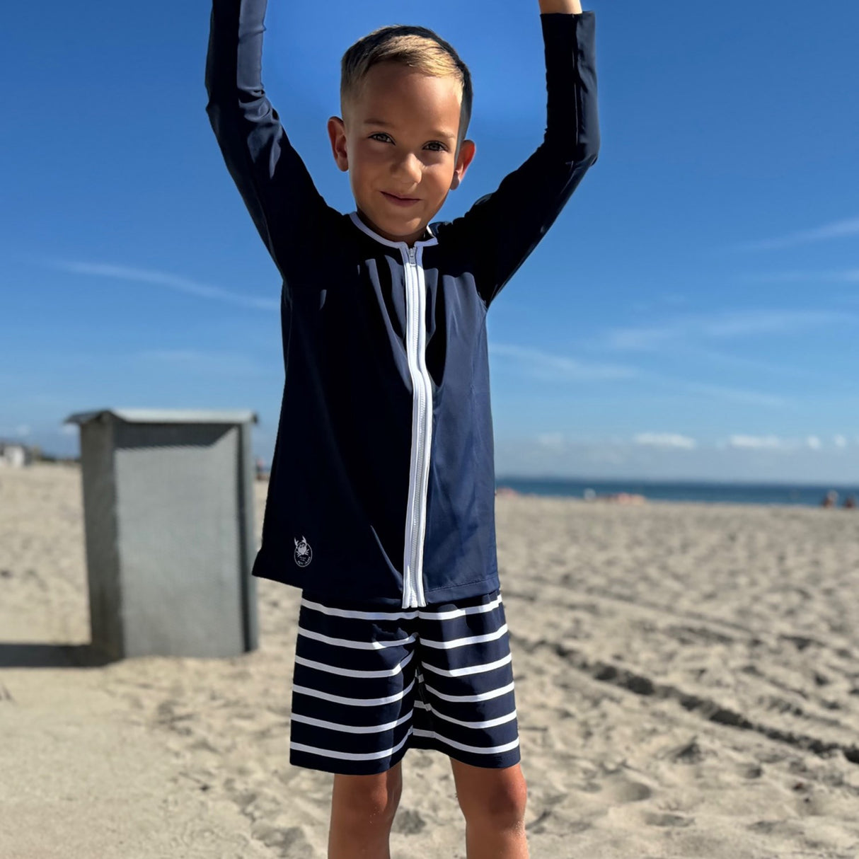 Petit Crabe Blue Basic Glidelås Uv-Swim Skjorte L/S