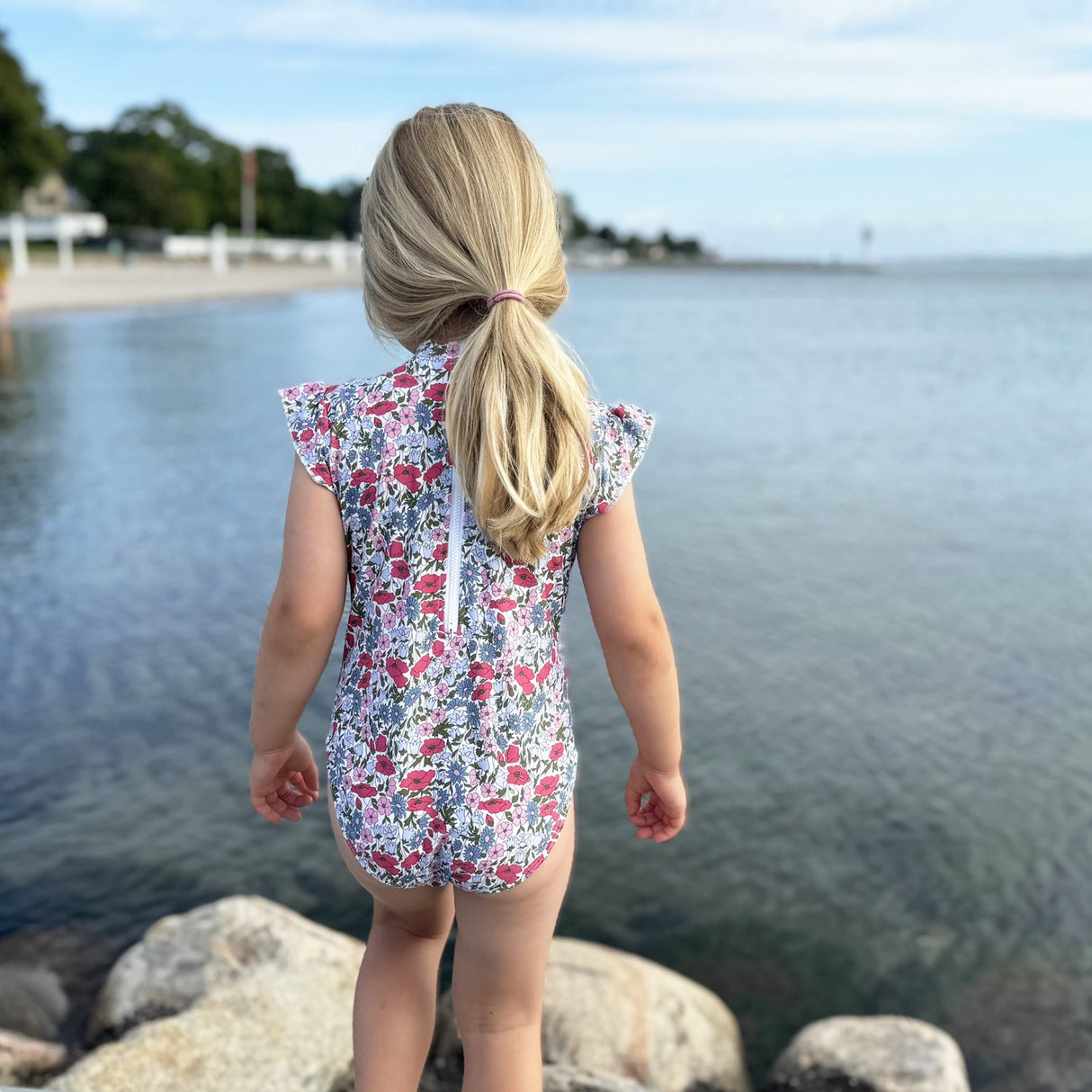 Petit Crabe Poppy & Daisy P Beaa Badedrakt S/S - Med Liberty Fabrics