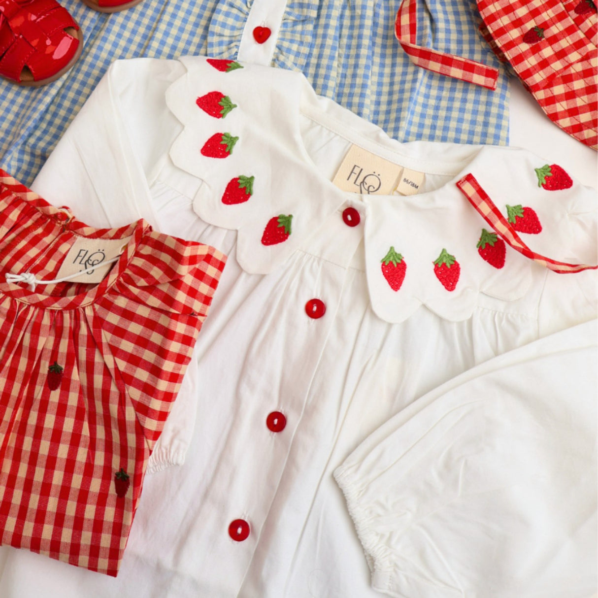 Flöss Bright White Berry Everlyn Bluse