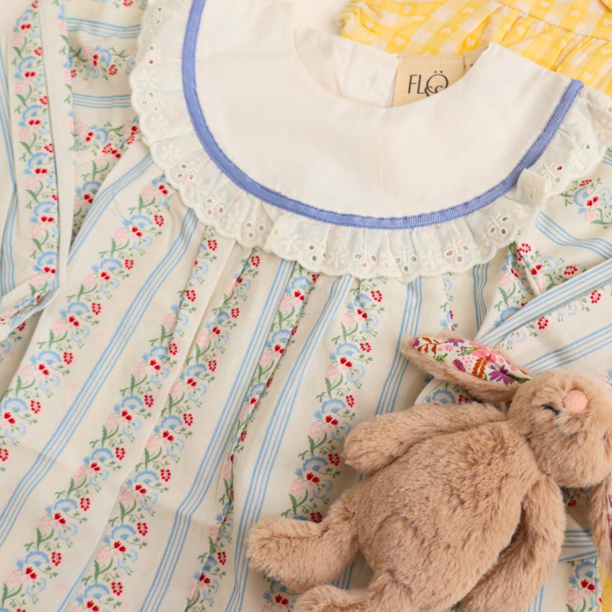 Flöss Soft white/Bright blue Abigail Kjole