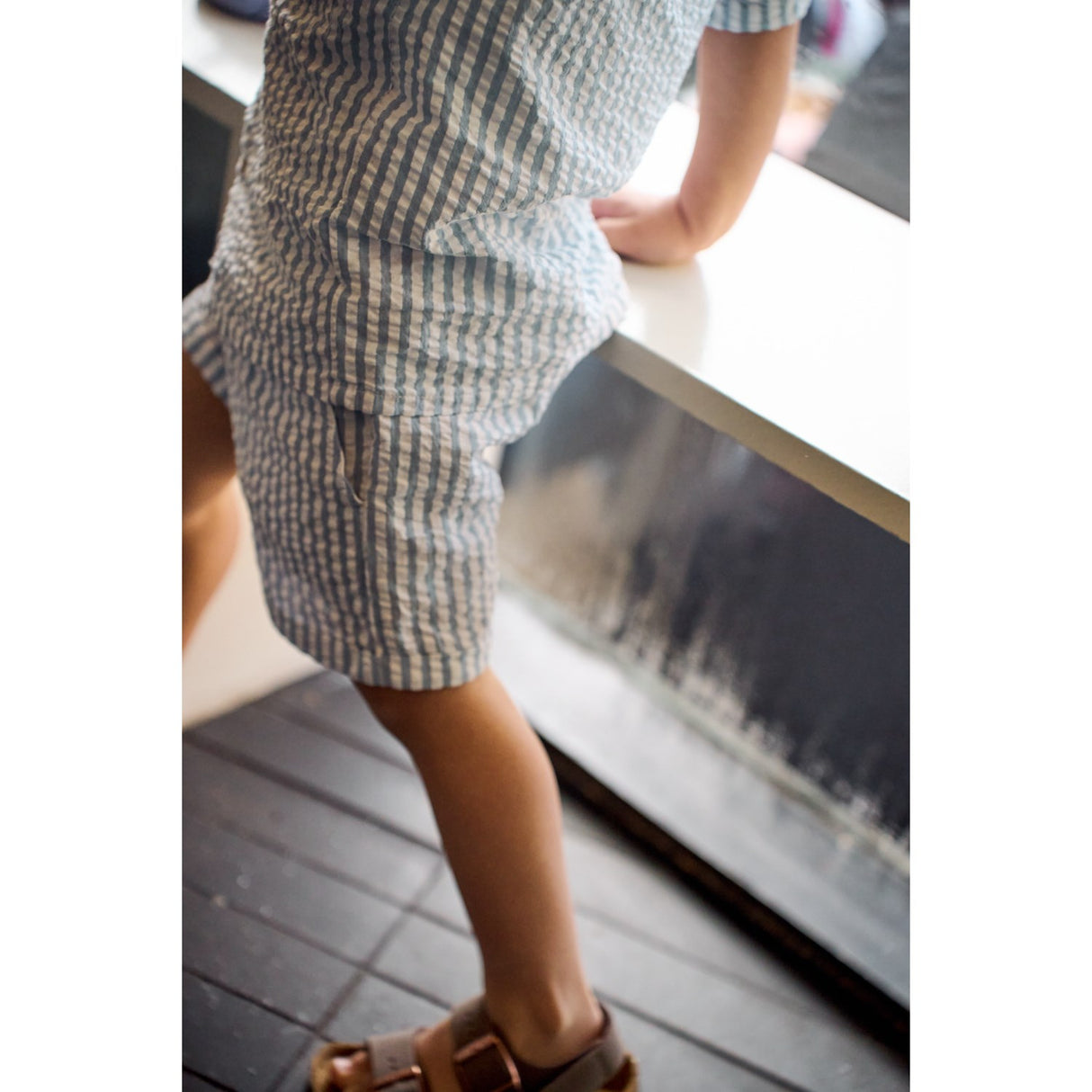 THE NEW Siblings X Luksusbaby Blue Fog Striped Ojo Skjorte