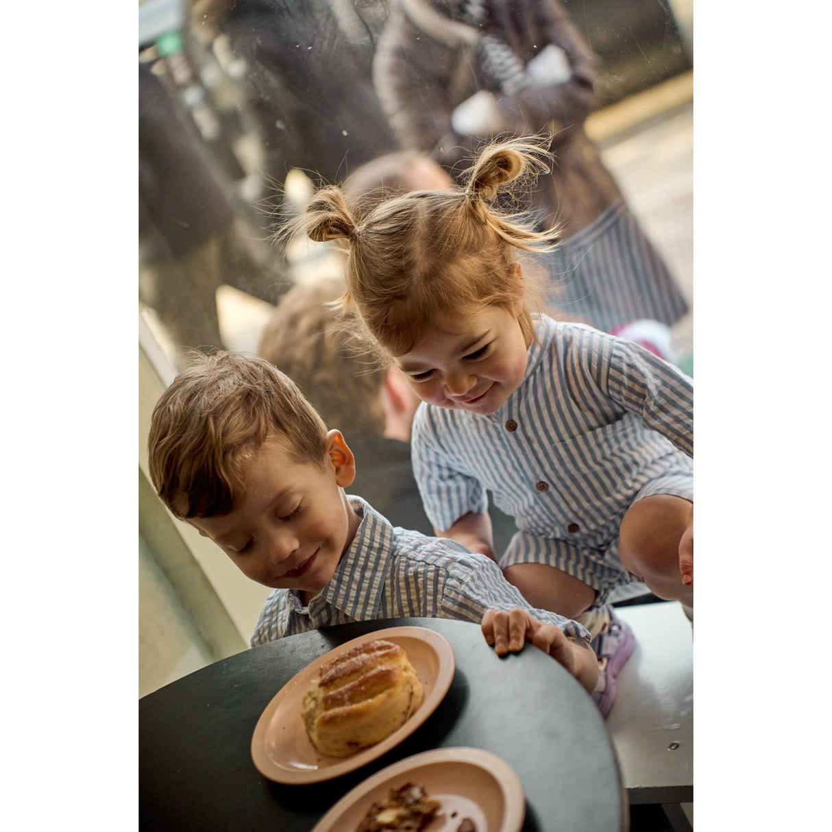 THE NEW Siblings X Luksusbaby Blue Fog Striped Ojo Buksedrakt