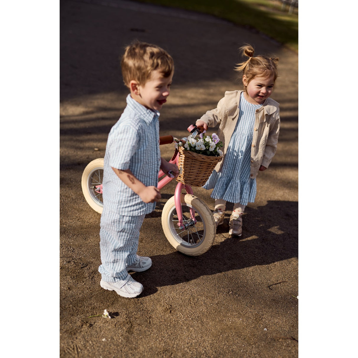 THE NEW Siblings X Luksusbaby Blue Fog Striped Ojo Kjole