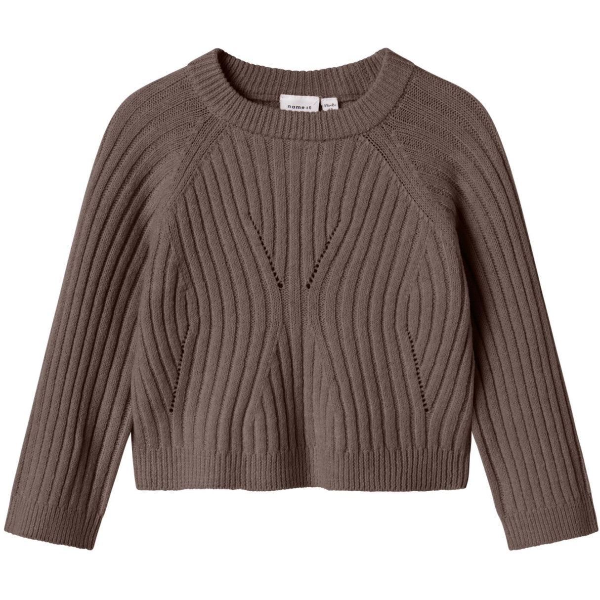 Name It Coffee Quartz Nmfrikine Ls Kort Strikk Pullover Pb