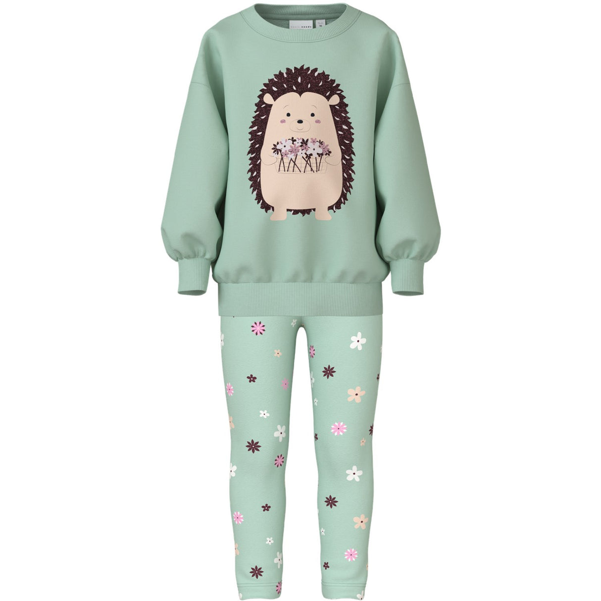 Name It Gossamer Green Nmfvalona Ls Long Rlx Sweat Sett Unb