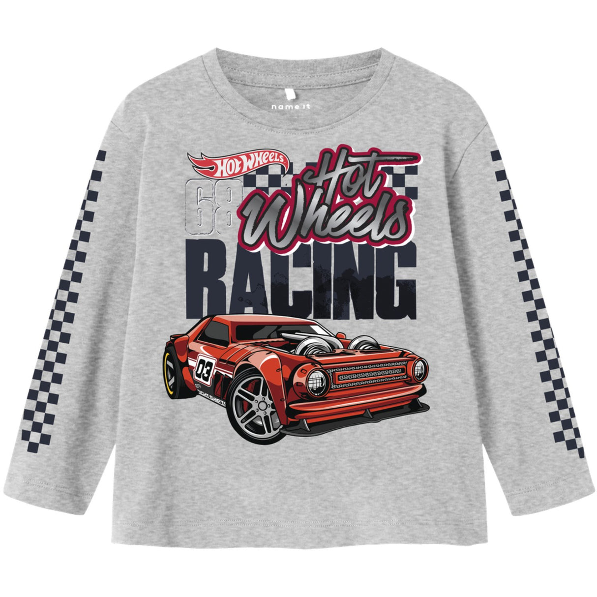 Name It Grey Melange Nmmjarl Hotwheels Nreg Ls Topp Box Sky