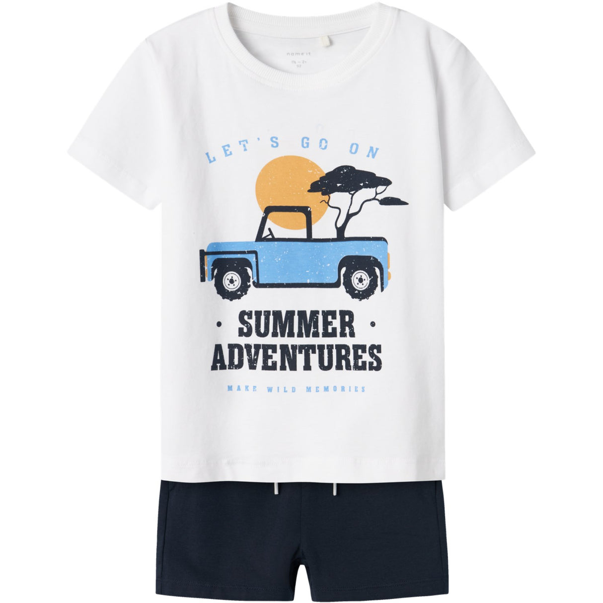 Name It Lucent White Nmmjaspen Ss Shorts Sett Pb