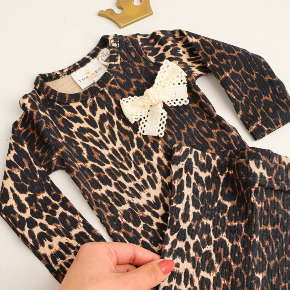 THE NEW Siblings Oxford Tan AOP Ellie Rib T-Shirt