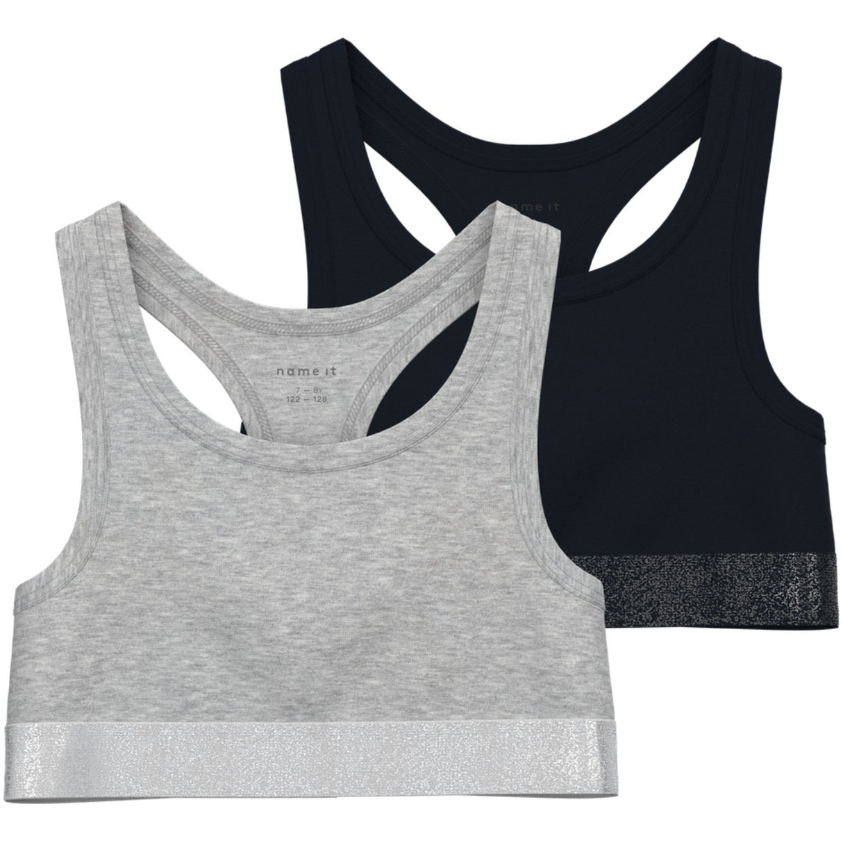 Name It Black Nkfshort Topp 2P Noos