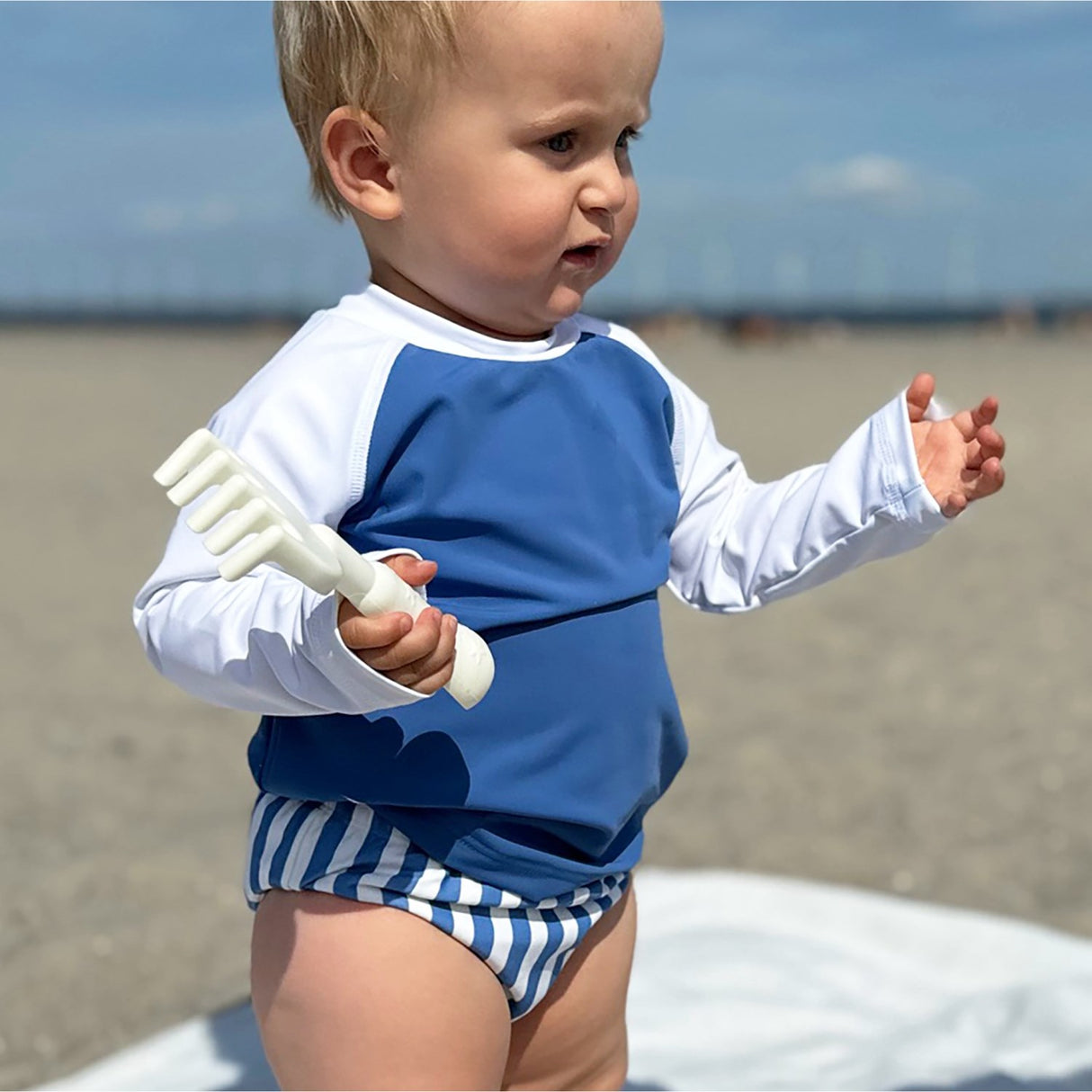 Petit Crabe Sapphire/White Raglan Uv-Skjorte L/S