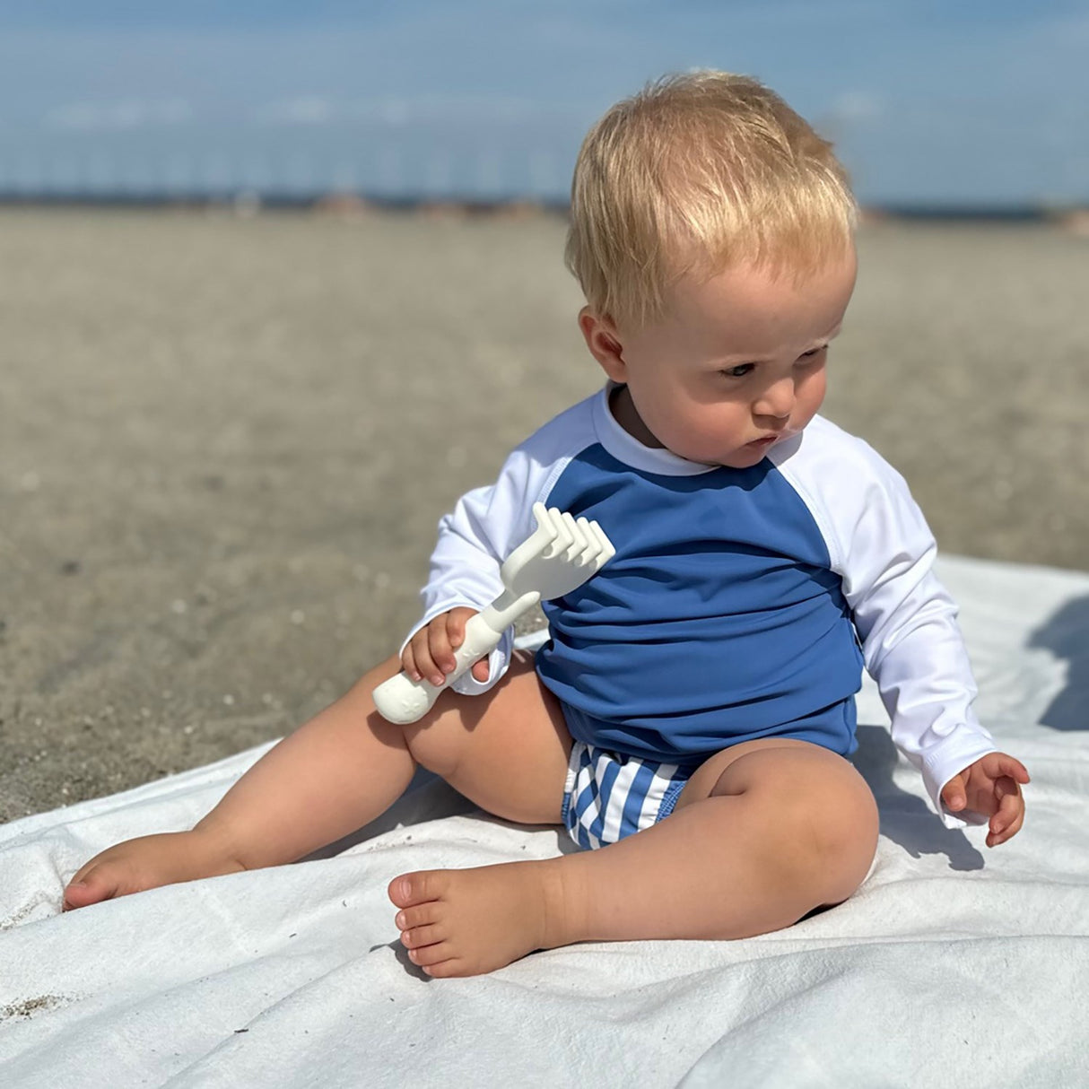 Petit Crabe Sapphire/White Raglan Uv-Skjorte L/S