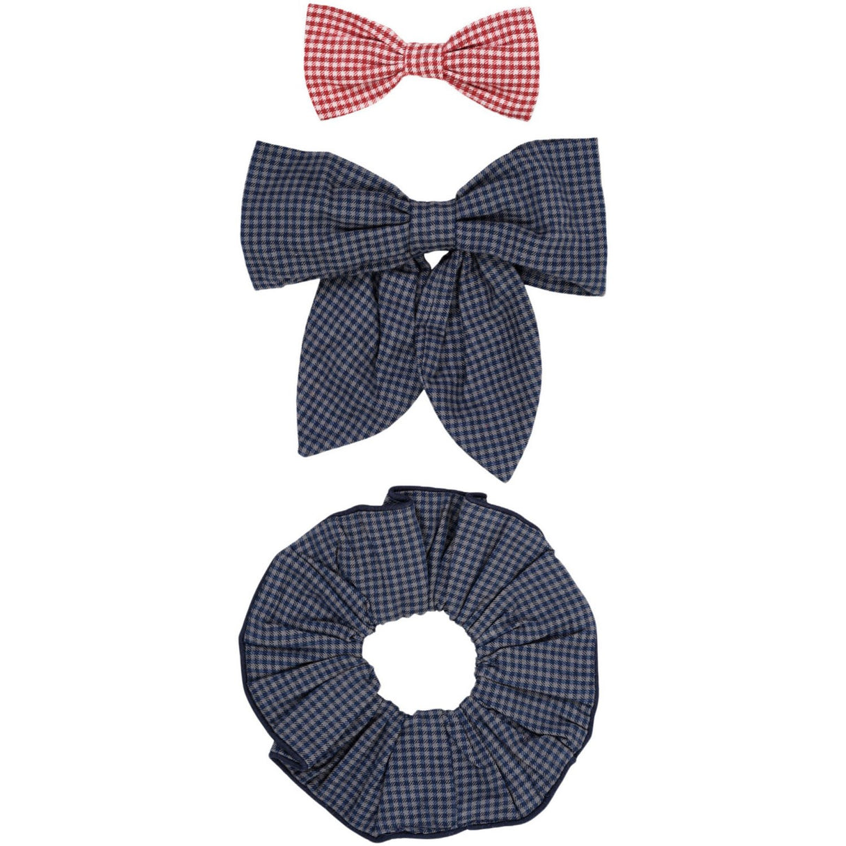 Copenhagen Colors Navy Check Combi Check Hair Accssories 3-Pak