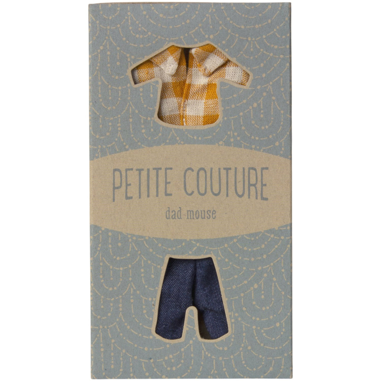 Maileg Yellow Checked Skjorte Og Pants, Dad Mouse