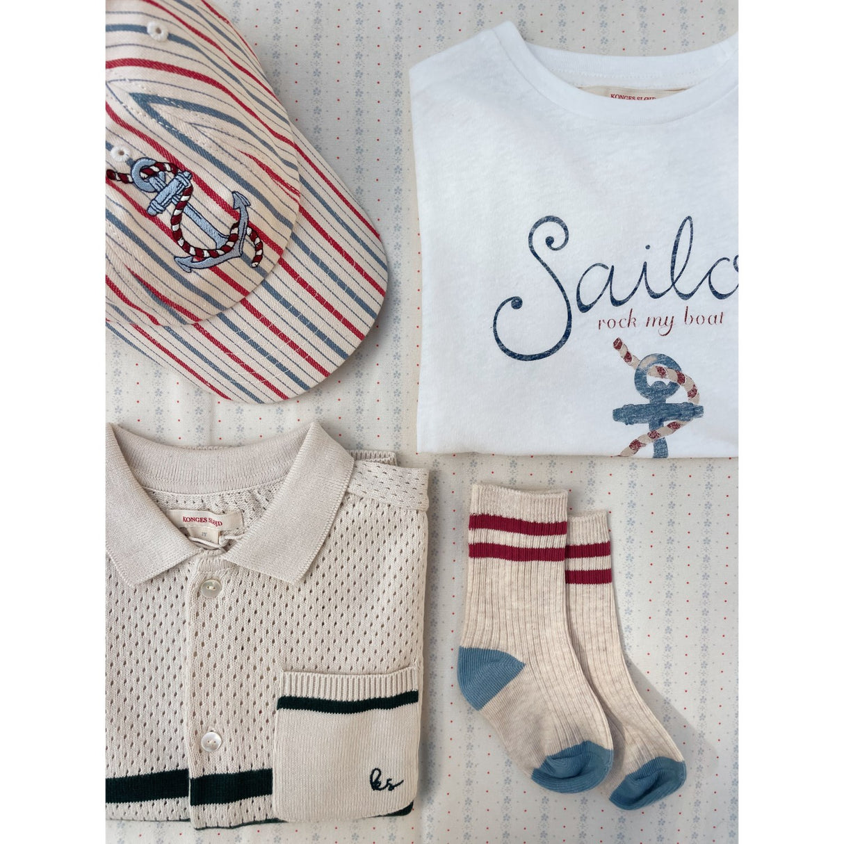 Konges Sløjd Off White/Multi Strip 2 Pack Rib Strømper