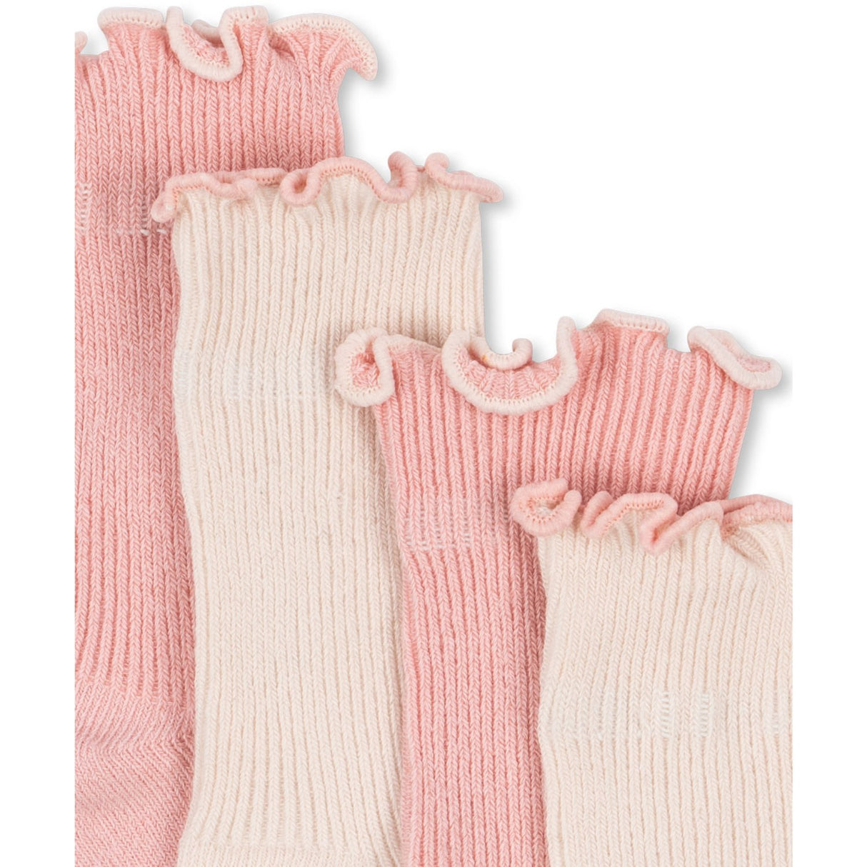 Konges Sløjd Rose/Off White 2 Pack Rib Frill Strømper