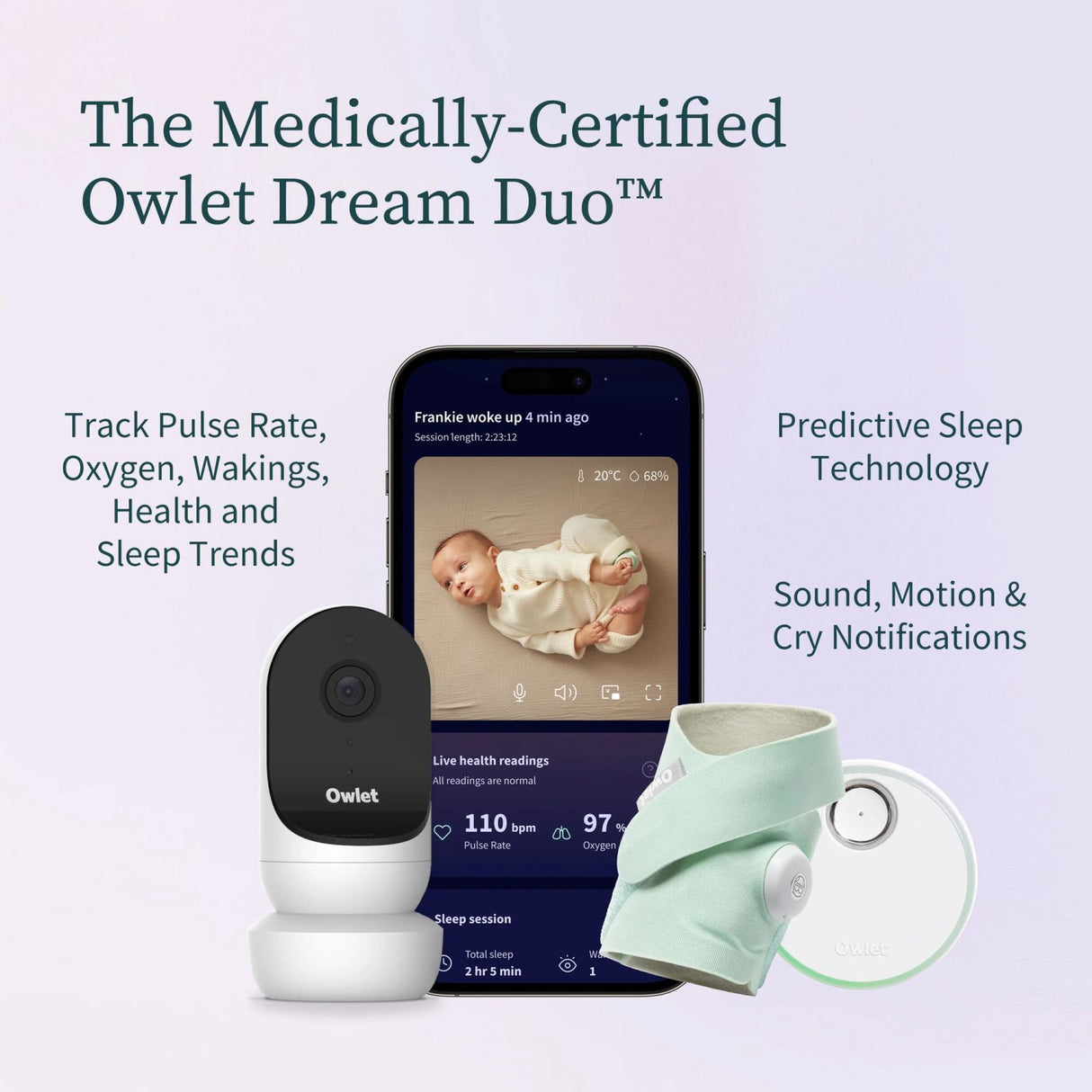 Owlet Mint Dream Strømpe + Cam2 Bundle