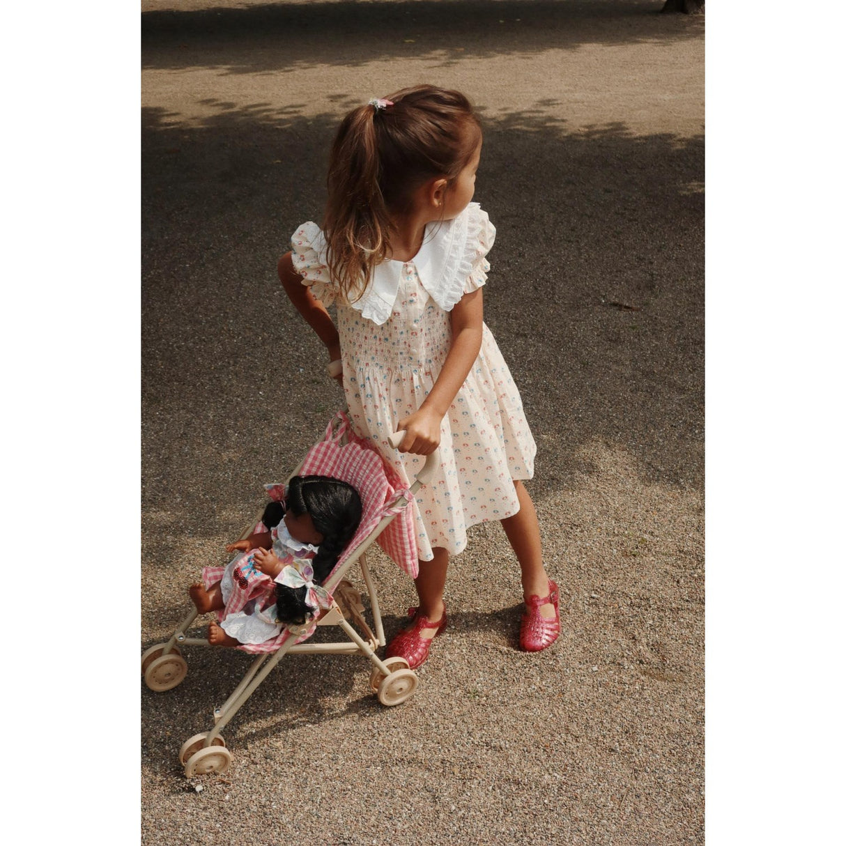 Konges Sløjd Bubblegum Check Cheeky Dukkeklapvogn