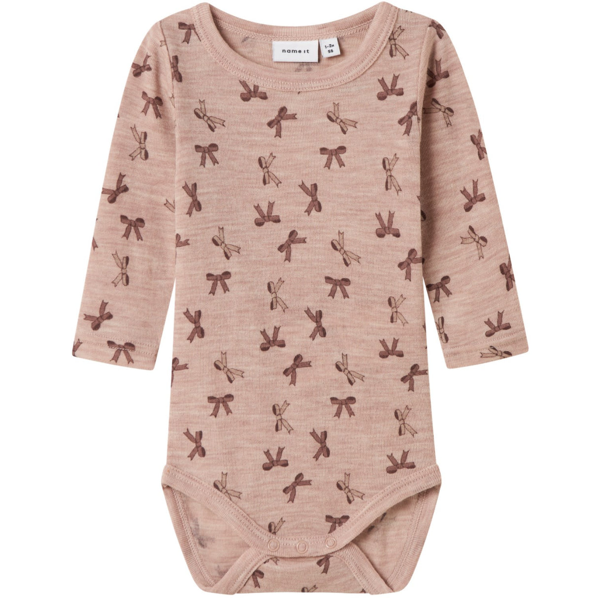 Name It Shadow Gray Bows Nbfwang Ull Rib Ls Body Aop