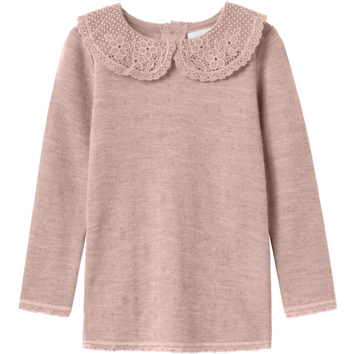 Name It Shadow Gray Nmfwang Ull Needle Ls Topp W/Collar